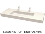 Plan vasque lavabo sur mesure : L 130 à 201 x P 40 à 51 cm, finition lisse mate, 10 couleurs au choix, Anti bactérien, résine Akrytan® teinté dans la masse, Livraison Offerte.